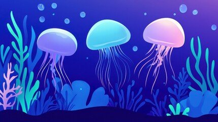 Stunning Underwater Jellyfish in Vibrant Colors: A Deep Sea Adventure