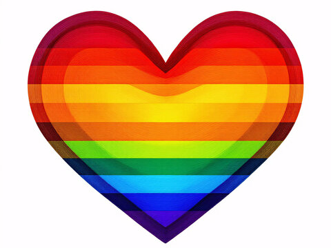Rainbow heart symbolizing LGBTQ pride and love.