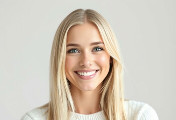 Fototapeta premium Blond Nordic woman with a warm smile