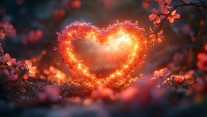 Heart-Shaped Firework Lighting Up a Tree


