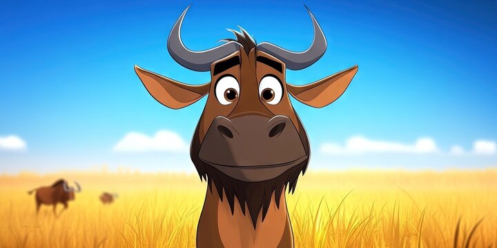 2D animation wildebeest 