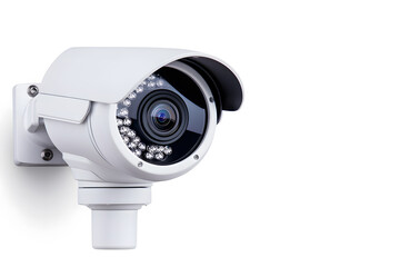 White security camera cut out, isolated on white background