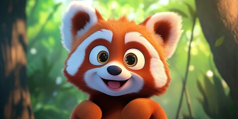 3D animation red panda