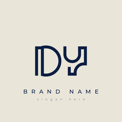 D and Y logo design. DY abstract Letters Logo Monogram. This logo design is the process of creating a visual symbol that represents a brand, company, or individual.