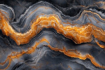 Obraz premium Marble slab with elegant gold and black veins creating a luxurious and sophisticated look, perfect for high-end design projects