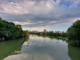 Fototapeta premium river near the city