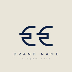Obraz premium E and E logo design. EE abstract Letters Logo Monogram. This logo design is the process of creating a visual symbol that represents a brand, company, or individual.