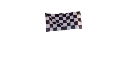 Photo of checkered finish flag isolated on transparent background