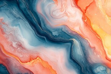 Obraz premium Abstract fluid art background with mixing paints creating mesmerizing swirls and patterns
