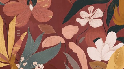 Abstract Floral Art Print - A Sophisticated Botanical Design for Your Home Decor