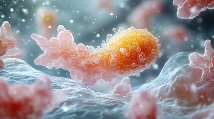 Microscopic Image Showing Cellular Structures And Processes