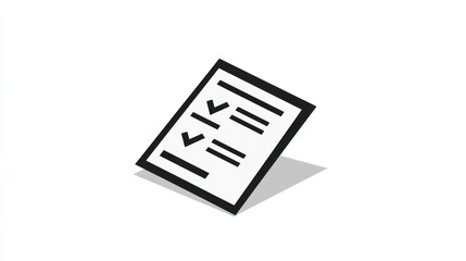 Obraz premium Checklist, completed tasks, white background, isometric view, project management