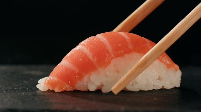 Sashimi Nigiri Platter, japanese sushi restaurant, Fresh Tuna and Salmon Slices in modern cafe, traditional food, raw red fish dish, omega 3.