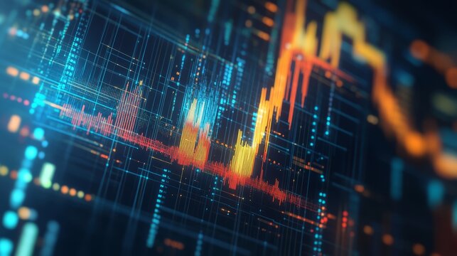 Dynamic data visualization with colorful graphs and charts