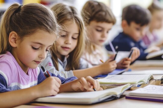 Kids gathered around a table with mobile devices, a common scene in modern times