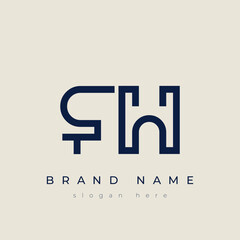 F and H logo design. FH abstract Letters Logo Monogram. This logo design is the process of creating a visual symbol that represents a brand, company, or individual.