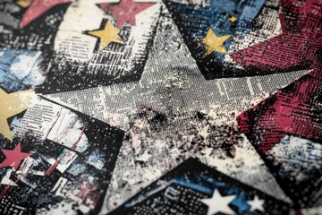 Fototapeta premium A close-up shot of a fabric with a star pattern, ideal for use in design and illustration projects