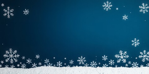 Fototapeta premium Winter Wonderland: Snowflakes on Blue