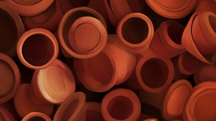 A Stunning Array of Terracotta Pots: A Visual Feast of Earthenware Art