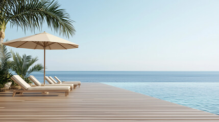 Luxurious Seaside Pool with Ocean View and Tropical Ambiance