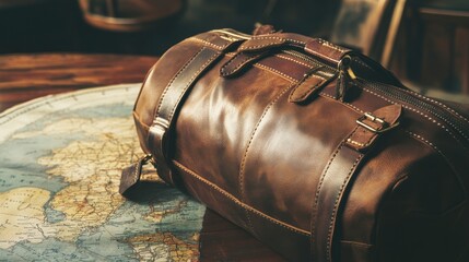 Vintage Brown Leather Travel Bag: Perfect for Journeys