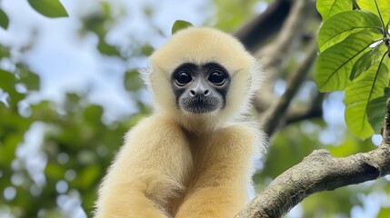 Obraz premium Adorable Baby Monkey in a Lush Forest