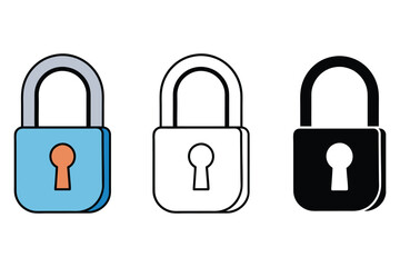 a set of padlock vector illustration.