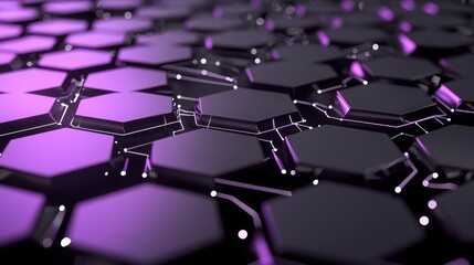 Obraz premium Futuristic hexagonal structure digital realm abstract art high-tech environment close-up viewpoint modern concept
