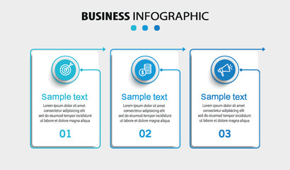 Infographic design template with icons and 3 options or steps