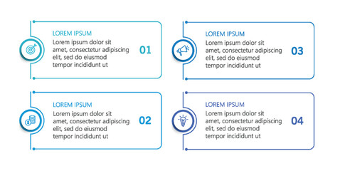 Business infographic design template with 4 options or steps