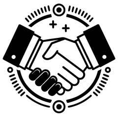 Handshake in Shield Vector Illustration for Trust and Partnership Concepts