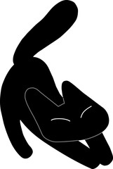 Hand drawn cute black cat vector image