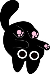 Hand drawn cute black cat vector image