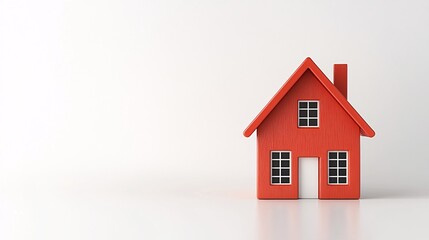 Small red house model on a plain background representing home and comfort