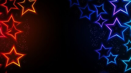 Obraz premium Vibrant neon stars illuminate the night, creating a captivating display of color and light.