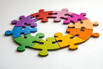 Wooden Puzzle of Teamwork and Unity