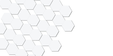 Abstract technology white geometric hexagon on transparent concept design honeycomb shape vector. 