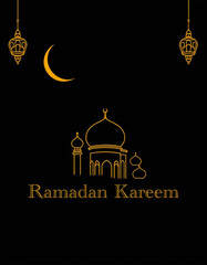 Printable pattern for wall decorations, covers, wallpapers, greeting cards on the occasion of a Muslim holiday. Ramadan . Oil painting