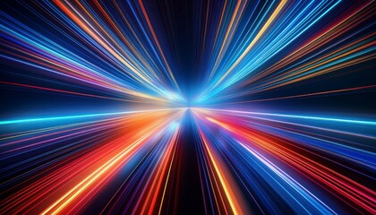 light speed abstract lines blur motion effect of hyper speed warp background for poster