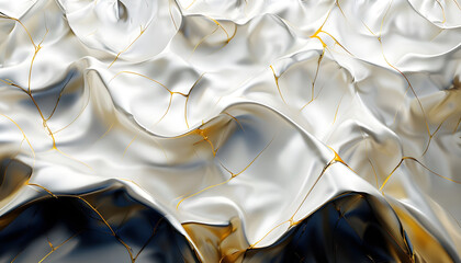 beautiful white and gold 3d liquid background wallpaper 