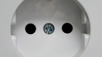 White European outlet, close up