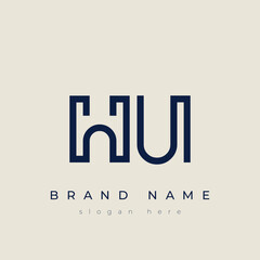 H and U logo design. HU abstract Letters Logo Monogram. This logo design is the process of creating a visual symbol that represents a brand, company, or individual.