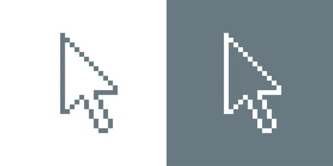 Web cursor icon. Symbol for control or selection on a monitor. Pixel arrow. Graphical interface element.