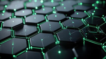 Obraz premium Dynamic abstract technology-inspired background with green light effects digital space graphic design futuristic aesthetics