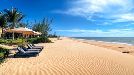 Stunning Beach Scene with Sandy Dunes and Ocean View