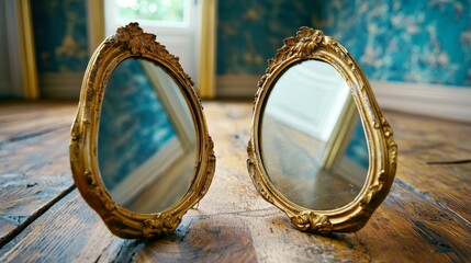 Facing Mirrors in Shadowed Room