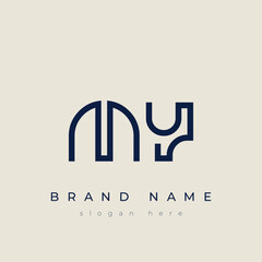 Fototapeta premium M and Y logo design. MY abstract Letters Logo Monogram. This logo design is the process of creating a visual symbol that represents a brand, company, or individual.