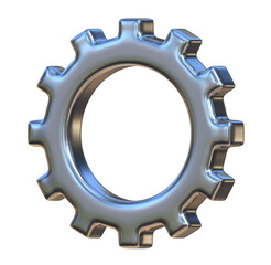 3d metal gear wheel on png transparent background.