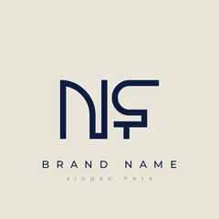 Obraz premium N and F logo design. NF abstract Letters Logo Monogram. This logo design is the process of creating a visual symbol that represents a brand, company, or individual.
