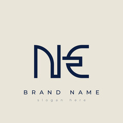Obraz premium N and E logo design. NE abstract Letters Logo Monogram. This logo design is the process of creating a visual symbol that represents a brand, company, or individual.